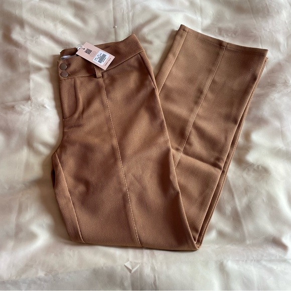 NEW! Tigermist- Tan Twill Burnt Orange Low Rise Straight Leg Serena Pant NWT - Picture 3 of 7